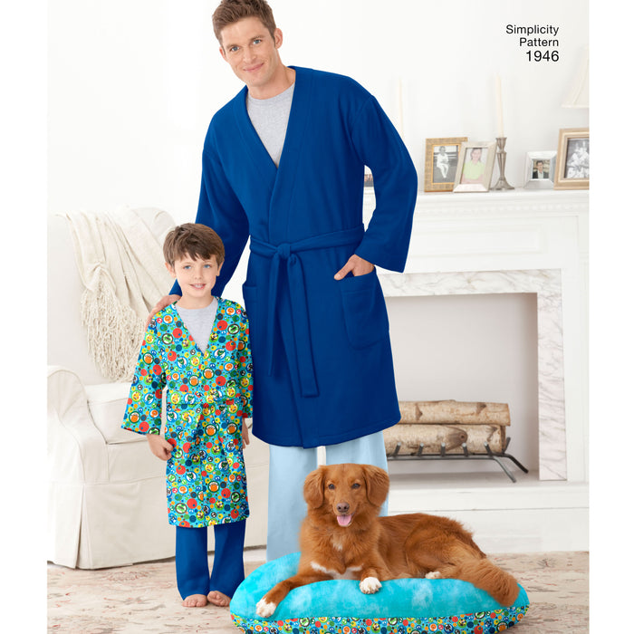 1946 Learn to Sew Child's Teen's & Adults' Robe. Size: Kid´s XS-L (4-16 y) / Adults XS-XL