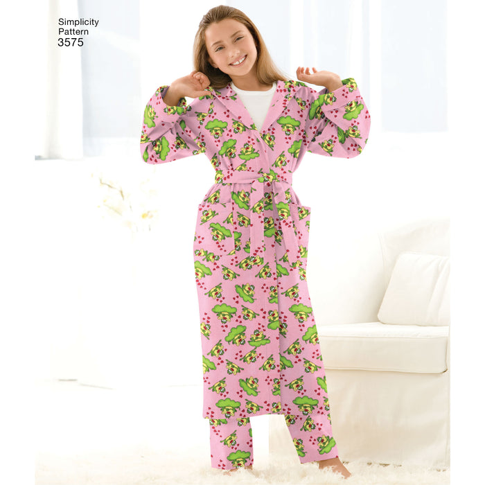 3575 Child's, Teens' & Adults' Robe. Size: Kid´s XS-L (4-16 y) / Adults XS-XL