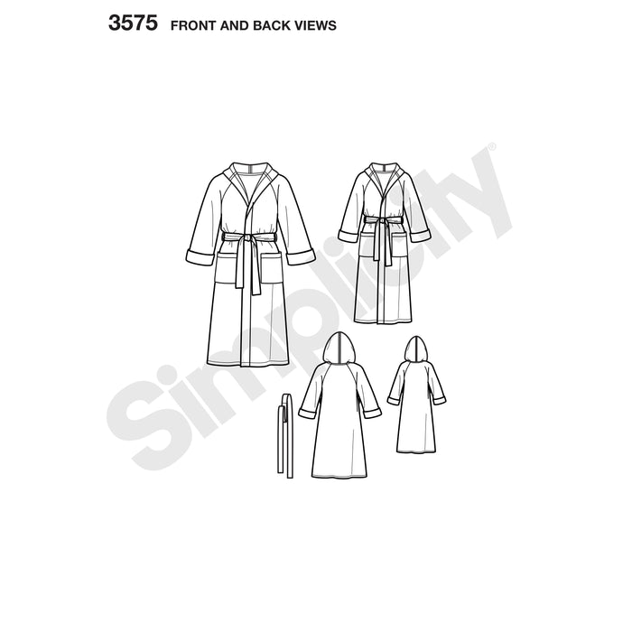 3575 Child's, Teens' & Adults' Robe. Size: Kid´s XS-L (4-16 y) / Adults XS-XL