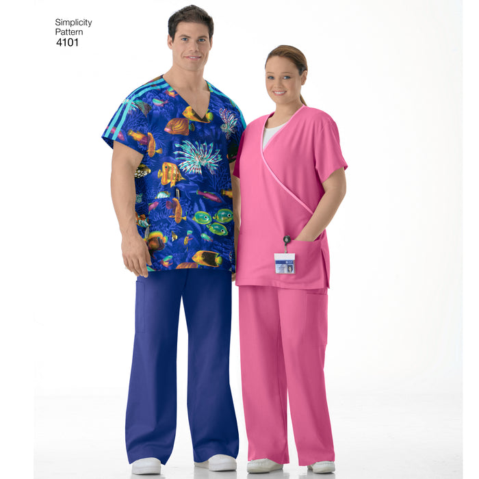 4101 Women's & Men's Plus Size Scrubs. Size: S-XXXL
