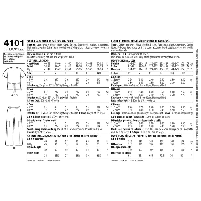 4101 Women's & Men's Plus Size Scrubs. Size: S-XXXL