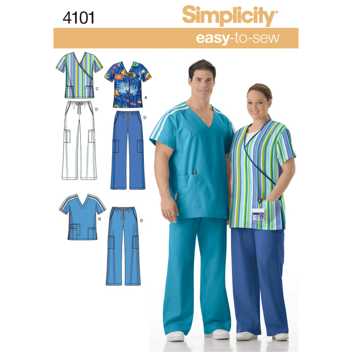 4101 Women's & Men's Plus Size Scrubs. Size: S-XXXL