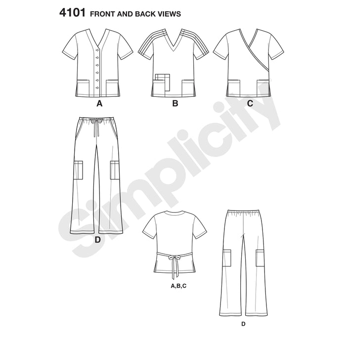 4101 Women's & Men's Plus Size Scrubs. Size: S-XXXL