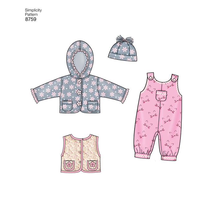 8759 Babies' Sportswear. Size: XXS-L (0-18m)