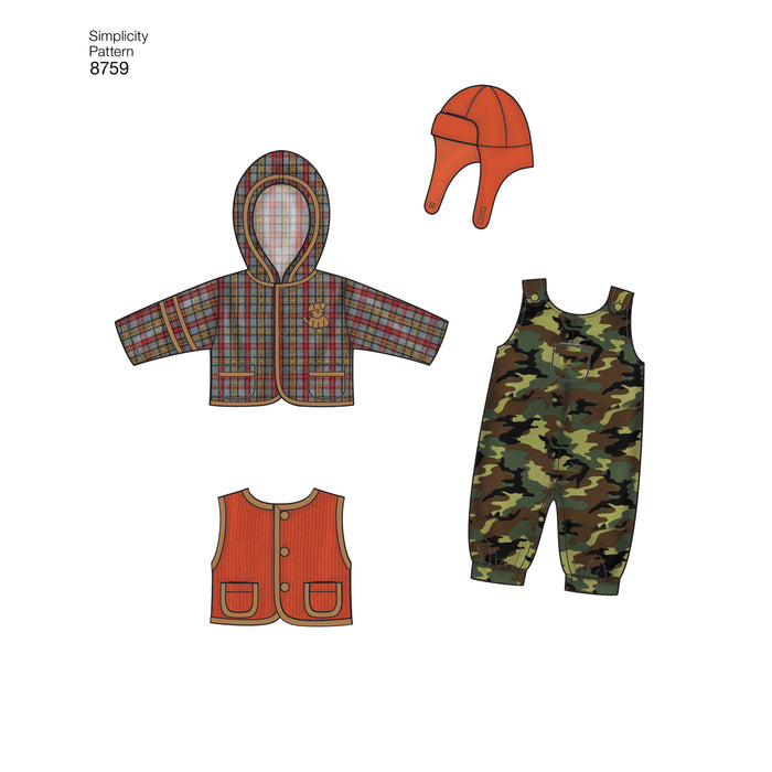 8759 Babies' Sportswear. Size: XXS-L (0-18m)