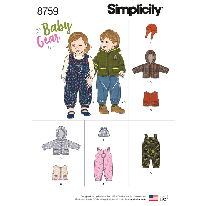 8759 Babies' Sportswear. Size: XXS-L (0-18m)