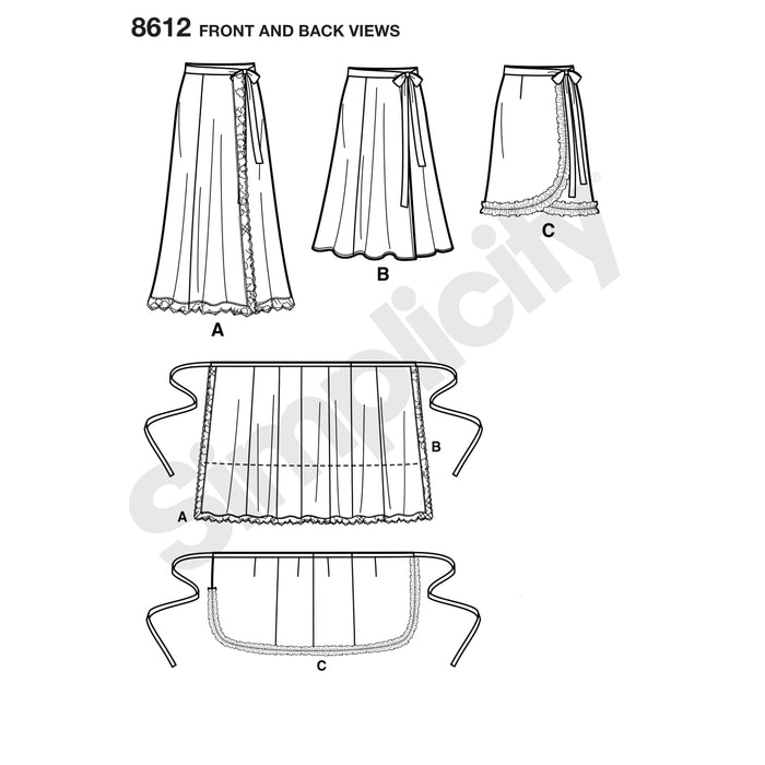 8612 Women's Easy Wrap Skirts by Ashley Nell Tipton. Size: 44-60